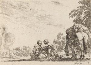 Mustalaiset levossa, 1642. tekijältä Stefano della Bella