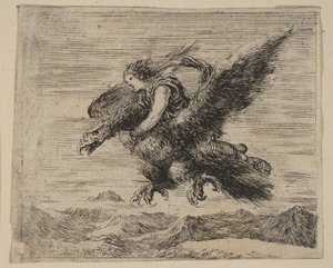 Jupiter ja Ganymedes, Game of Mythology Jeu de la Mythologie, 1644. tekijältä Stefano della Bella
