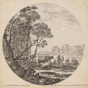 Maisema roomalaisten raunioiden kanssa, 1646. tekijältä Stefano della Bella