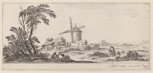 Maisema tuulimyllyllä vuonna 1647 tai sitä ennen. tekijältä Stefano della Bella