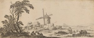 Maisema tuulimyllyllä vuonna 1647 tai sitä ennen. tekijältä Stefano della Bella