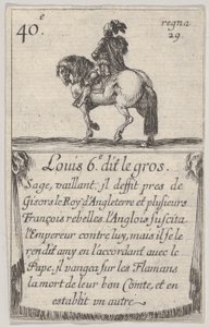 Louis 6.-e dit le gros Sage, vaillant..., Game of the Kings of France Jeu des Ro..., 1644. tekijältä Stefano della Bella