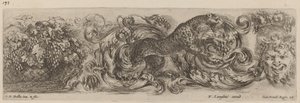 Koristefriisi leopardin kanssa, luultavasti 1648. tekijältä Stefano della Bella