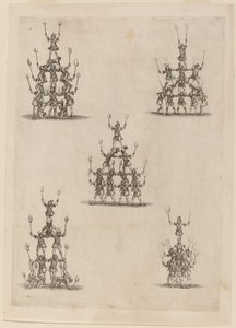 Jonglöörien pyramidit, 1652. tekijältä Stefano della Bella