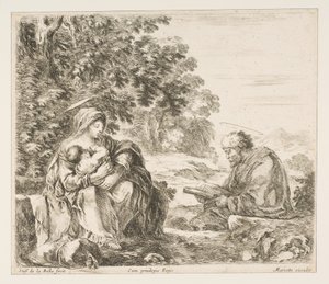 Lepää lennolla Egyptiin, n. 1649. tekijältä Stefano della Bella