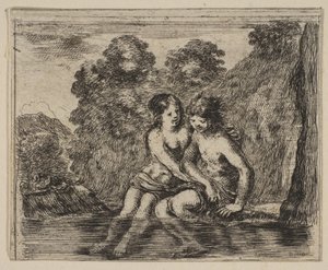 Salmacis ja Hermaphrodite, Game of Mythology Jeu de la Mythologie, 1644. tekijältä Stefano della Bella