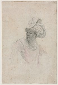 Tutkimus maurista, kasvot vasemmalle, n. 1657. tekijältä Stefano della Bella