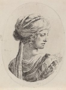 Sultaness hunnulla turbaanissa, takaa katsottuna, 16491650. tekijältä Stefano della Bella