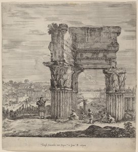 Concordin temppeli ja Forum Romanum tekijältä Stefano della Bella
