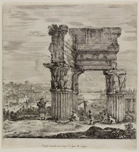 Concordian temppeli ja Forum Romanum tekijältä Stefano della Bella