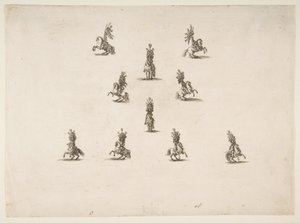 Kymmenen Cavalieria, joista viisi muodostaa V:n, 1652. tekijältä Stefano della Bella
