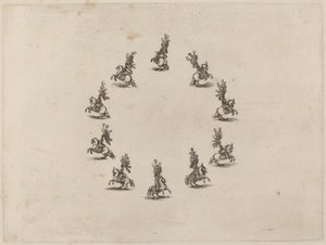 Kymmenen Cavalieria ympyrässä tekijältä Stefano della Bella