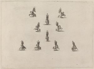 Kymmenen Cavalieria suurilla kypärillä, 1652. tekijältä Stefano della Bella