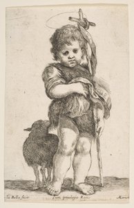 Pieni pyhä Johannes Kastaja pitelee viittaansa, n. 1649. tekijältä Stefano della Bella