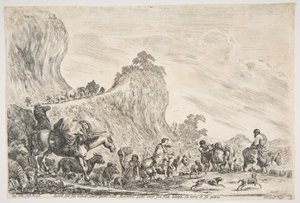 Jaakobin matka Egyptissä, n. 1647. tekijältä Stefano della Bella