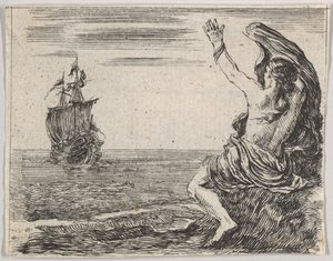 Theseus ja Ariadne, Game of Mythology Jeu de la Mythologie, 1644. tekijältä Stefano della Bella