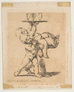 Kolme lasta tarjottimen kanssa, n. 1638. tekijältä Stefano della Bella