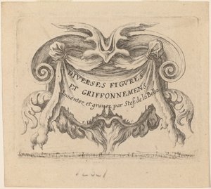 Nimisivu erilaisille hahmoille ja doodleille, 1646. tekijältä Stefano della Bella