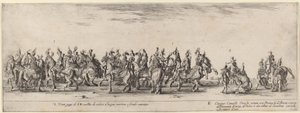 Kaksikymmentä sivua ja viisi turkkilaista hevosta, 1633. tekijältä Stefano della Bella