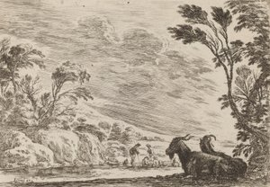 Dues cabres ajagudes, 1642. finlandès tekijältä Stefano della Bella