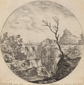 Kolmikerroksinen vesiputous, 1646. tekijältä Stefano della Bella
