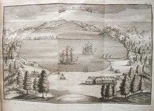 Näkymä Petropavlovskin satamaan, 1755 tekijältä Stepan Petrovich Krasheninnikov