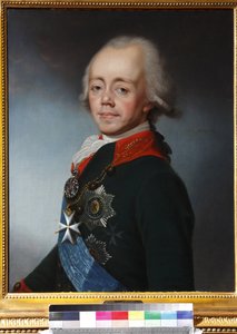 Paul I de Russie - Venäjän keisari Paavali I:n (1754-1801) muotokuva - Stepan Semjonovich Shchukin (1762-1828). Öljy kankaalle, vuoden 1798 jälkeen. Yksityiskokoelma
