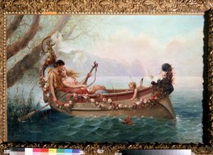 Veneessä. Stepan Vladislavovich Bakalovich (1857-1947) maalaus. Öljy kankaalle