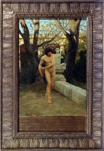 Discobolus, 1800-luvun loppu (öljy paneelissa)