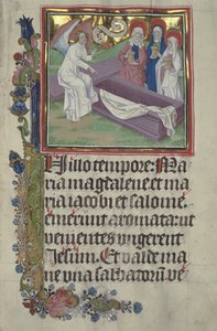 rouva Czart. 3017 IV, fol.9r Pyhät naiset Kristuksen haudalla