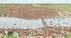 Jaakobilainen Lontoo (lapsia), noin 1603-1625 (tussi ja akvarelli) tekijältä Stephen Conlin