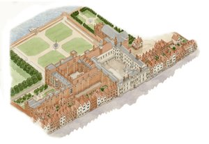 Somerset House, Lontoo, noin 1609-1630 (tussi ja akvarelli).