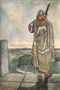 "Suomi kuuli kaukaa keijuharpun ensimmäiset nuotit", vuodelta 1910 tekijältä Stephen Reid
