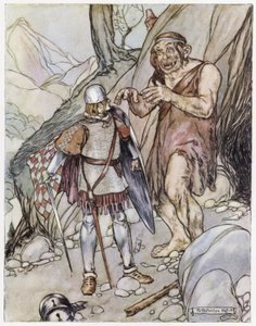 Kuvitus Siegfried the Dragon-Slayerille (väri litho) tekijältä Stephen Reid