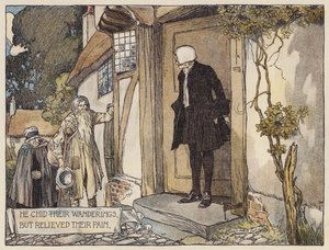 Oliver Goldsmithin kuvitus elokuvaan The Deserted Village (värilitografia). tekijältä Stephen Reid