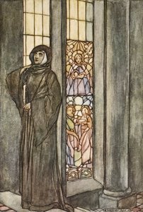 Hän kuuli omaa nimeään kutsuttavan yhä uudelleen ja uudelleen, esimerkkinä T.W. Rolleston (väri litho) tekijältä Stephen Reid