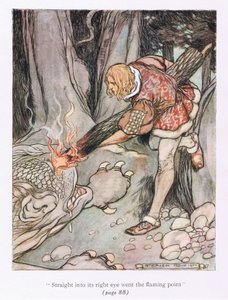 Suoraan sen oikeaan silmään meni liekkipiste (väri litho) tekijältä Stephen Reid