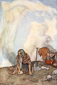 "Valkoinen ratsu oli kadonnut heidän silmistään kuin sumuseppele", vuonna 1910. tekijältä Stephen Reid