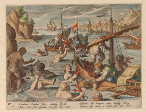 Korallien kalastus. Sarjasta Villieläinten, lintujen ja kalojen metsästys, 1578.