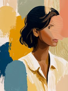 Värikäs abstrakti muotokuva tekijältä Studio Palette