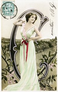 C: Bianca Toledo, taiteilija, laulaja ja sevillalainen tanssija Belle Epoquesta - Casino de Paris, Folies Bergere, Jardin de Paris - Aakkoset postikortissa