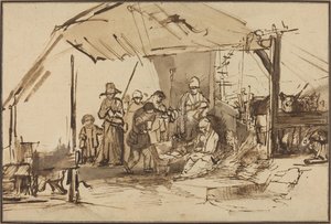 Paimenten palvonta tekijältä Studio of Rembrandt van Rijn