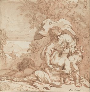 Prokris ja Kefalos (?) tekijältä Studio of Simon Vouet