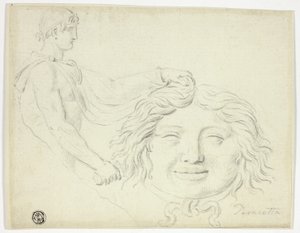 Perseus ja Gorgon pää tekijältä Style of Jacques Louis David