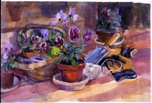 Potting up the orvoks, 1996, (guassi kortilla)