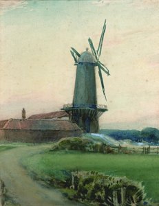 Tuulimyllyn tutkimus (akvarelli paperille) tekijältä Sunderland Rollison