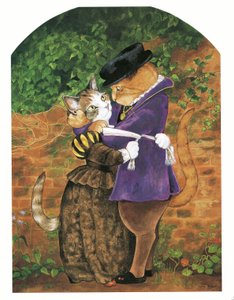 Kuvitus teoksesta Pre-Raphaelite Cats (julkaistu 1999). tekijältä Susan Herbert