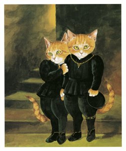 Kuvitus teoksesta Pre-Raphaelite Cats (julkaistu 1999). tekijältä Susan Herbert