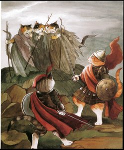 Kuvitus teoksesta Shakespeare Cats (julkaisu 1996). tekijältä Susan Herbert