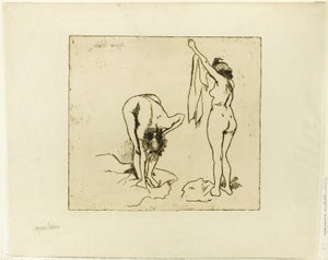 Kaksi naista kuivaamassa itseään tekijältä Suzanne Valadon